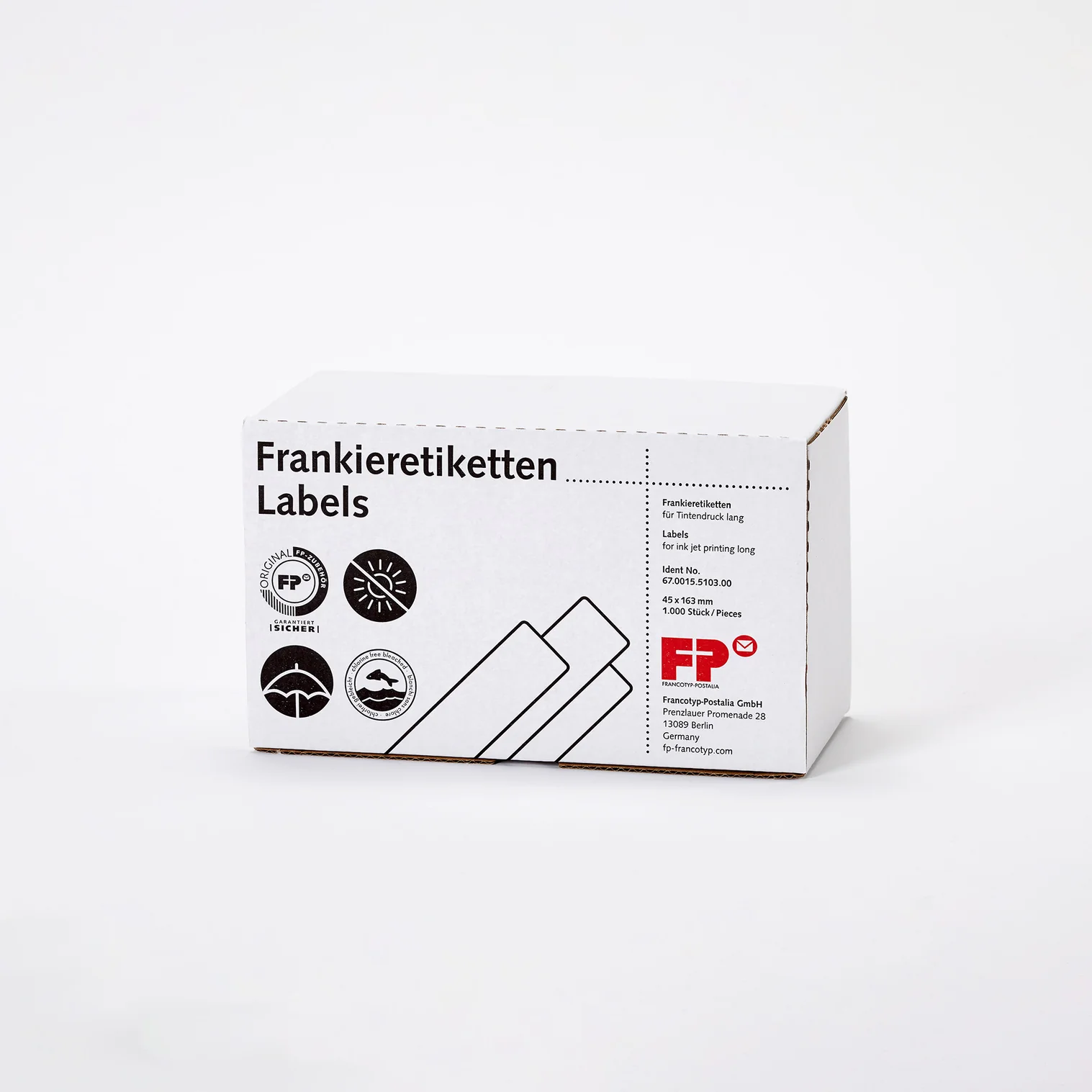 Frankieretiketten lang für Tintendruck